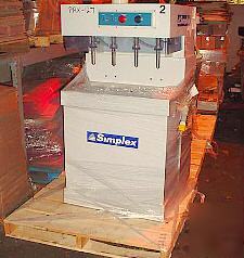 Simplex co 4 head semi-automatic pressure filler .75 hp