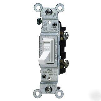 Single pole toggle light switch, white