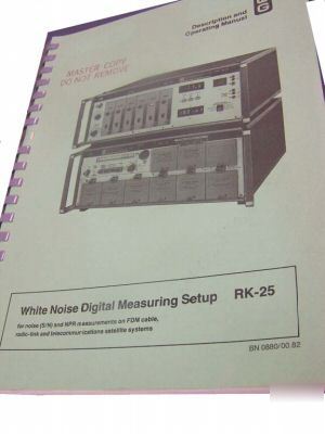 Wandel & goltermann service manual - rs-25 white noiseg