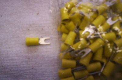 Yellow 4.3MM fork terminal pack of 50