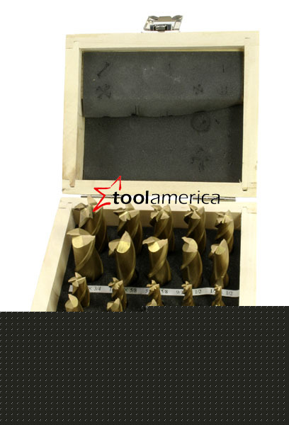 20 pc titanium M2 hss 2/4 flute end mill drill bit set