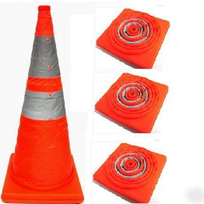(3) folding traffic safety cone light soccer racing 28