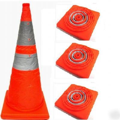 (3) folding traffic safety cone light soccer racing 28
