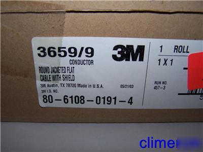 3M 3659/9 discrete round flat cable 28 awg black 