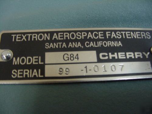 G84 aerospace riveter 1/4 maxlok aviation cherry rivet
