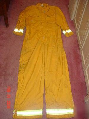 Mens yellow nomex fire coveralls xl xt tall