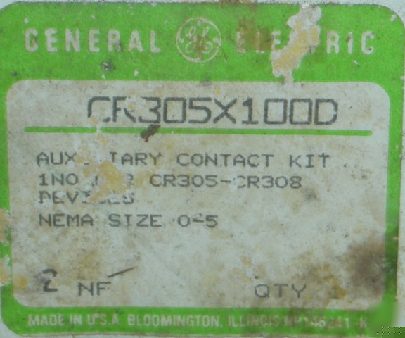 New ge CR305X100D auxiliary contact kit 
