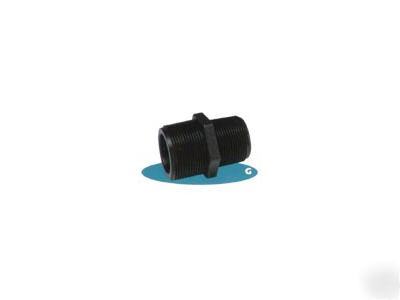  poly threaded reducer nipple.................1/4 x 3/8