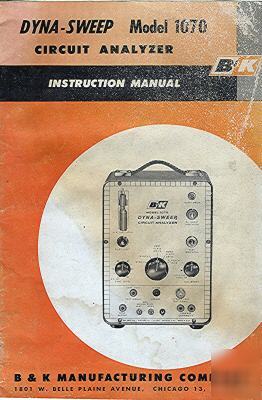 B&k dyna-sweep model 1070 circuit analyzer inst manual