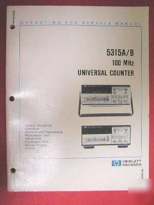 Hp 5315A/b universal counter operating & service manual