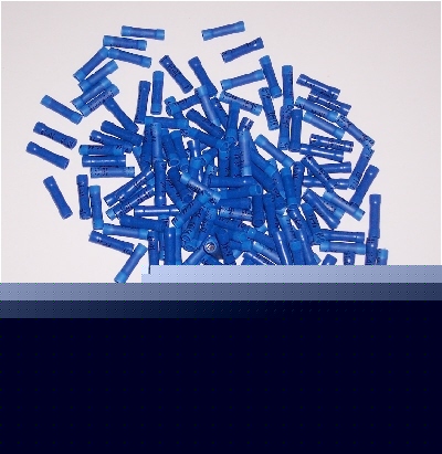 New 100 blue butt terminal connectors 16 14 wire lot ga