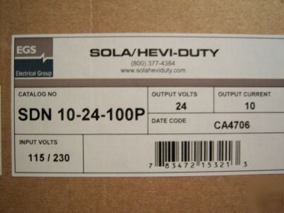 New egs sola hevi-duty sdn 10-24-100P power supply