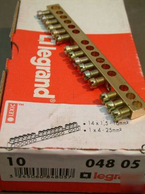 Nib 9 x legrand 15-way unshrouded terminal block b 