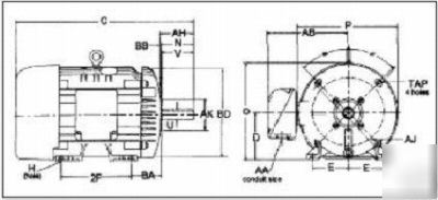 Siemens 30HP electric motor 1LA02864SE41 variable speed