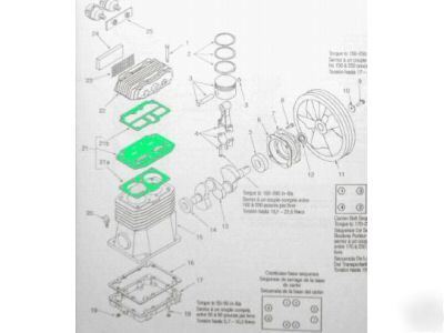 Valve plate/gaskets -sanborn/coleman 130 /165 air comp