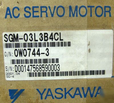 Yaskawa ac servo motor sgm-03L3B4CL 300W, 100V, 3000 