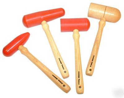 4 pc. metal forming shaping plastic & wood mallet kit