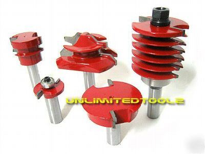 5PC large finger joint / miter lock router bit set ogee