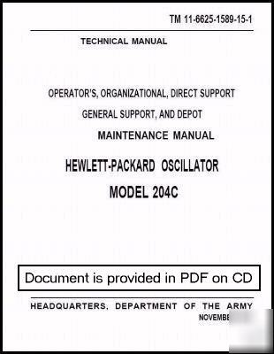 Agilent hp 204C oscillator operation & service manual