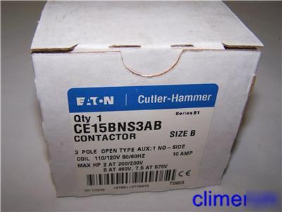 Cutler hammer CE15BNS3AB contactor 3 pole 10A open 