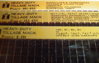 Ih 34B-st harrow tiller disk parts catalog microfiche