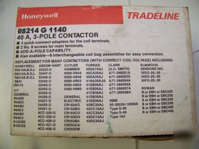 New honeywell contactor R8214 g 1140 40 amp 24 v
