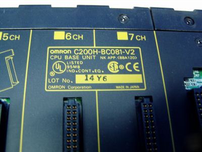 Omron 0-7CH cpu base unit rack C200H-BC081-V2