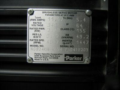 Parker brushless servo motor N0924KR-kmsn
