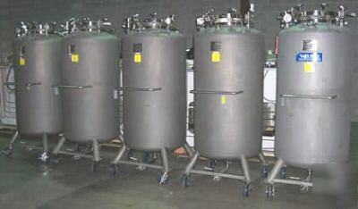 Used feldmeier 200 gal. vertical stainless steel vessel