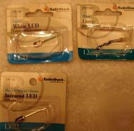 3 pkg lot assorted led & lamps - radioshack