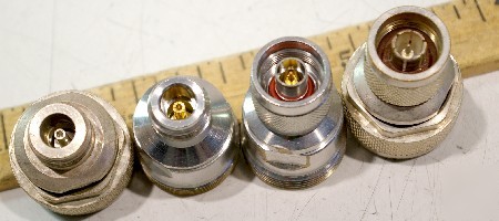 4 rf coaxial 7/16 din to n adapters male/female