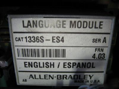 Ab allen bradley 1336S-BRF20-aa-ES4 ser d 2 hp frn 4.03