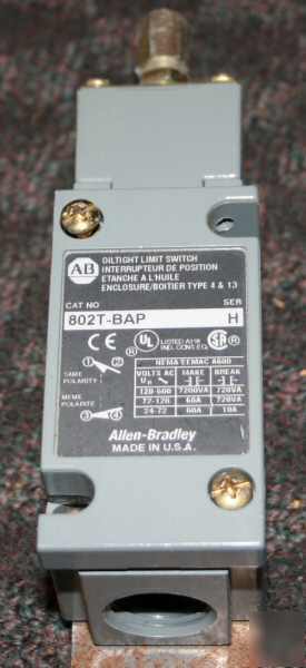 Allen bradley oiltight limit switch pushrod 802T-bap 