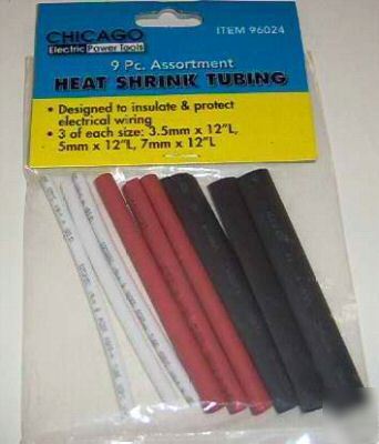 Heat shrink tubing assortment 9 pak 3.5MM 5MM 7MM