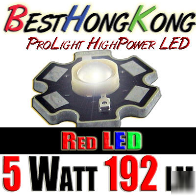 High power led set of 500 prolight 5W red 192 lumen