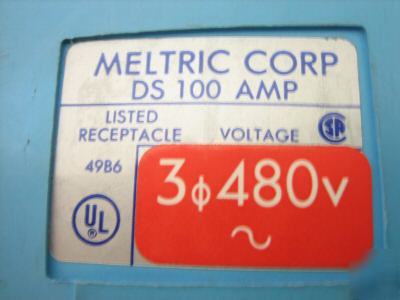 Meltric 3 phase 480 100 amp plug and receptacle 