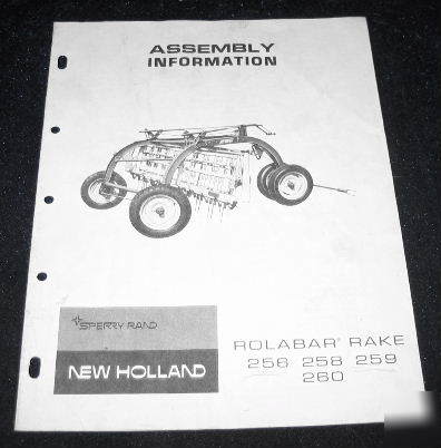 New holland models 256 258 260 rolabar rake