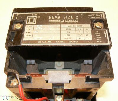 Square d nema 2 open type 8536 motor starter