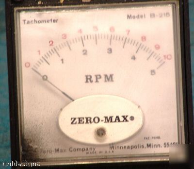 Zero-max b-215 motor speed tachometer & generator nice 