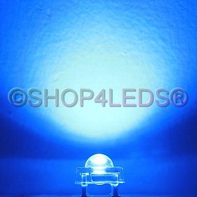 100 pcs 5MM 11000MCD super flux blue led free resistor