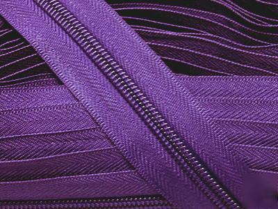 #5 nylon coil zipper chain 10Y (559) purple + 25 slider