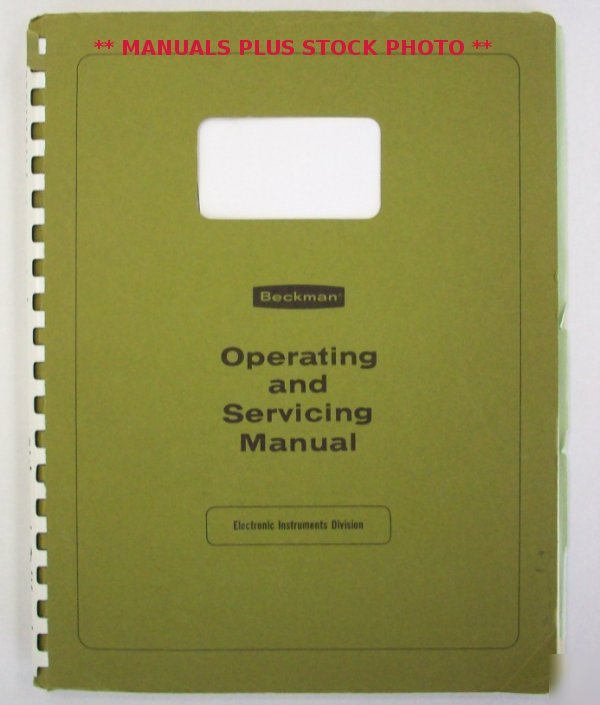 Beckman 9010 op/service manual - $5 shipping 