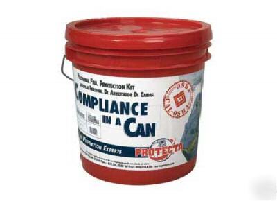 Compliance-in-a-can five point harness fall protection 