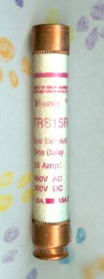 Gould shawmut trs 15 r time delay fuse 15 amp 600 volt