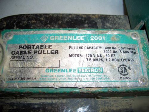 Greenlee electric cable puller