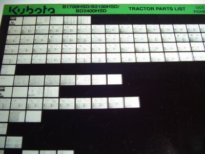 Kubota B1700HSD 2400 tractor parts catalog microfiche