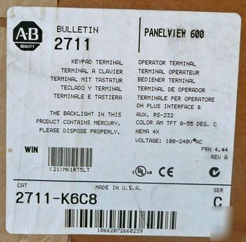 New factory sealed allen bradley 2711-K6C8 c 2711K6C8