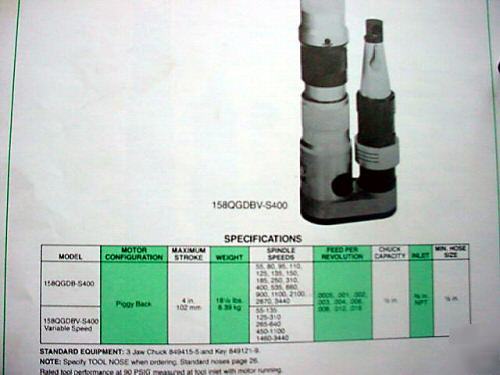 Quackenbush 1.6 hp positive feed pneumatic / air drill