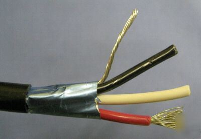 50 ft. black 16 gauge 3 conductor foil shield wire 16/3