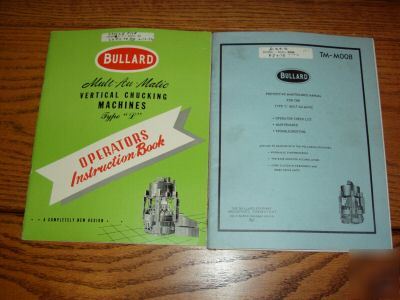 Bullard multaumatic vertical boring mill manual set
